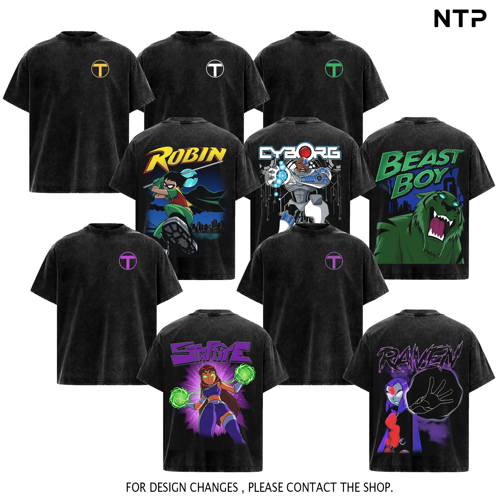[Collection] 2000s Cartoon Hero Team Teen Titans 2026 Graphic Washed T-Shirt, Retro Animated Superhero Robin Cyborg Raven Starfire Beast Boy Streetwear Cotton Tee, Vintage Titans Team Apparel for Men Women Fan, Animation Comic Lover Shirt