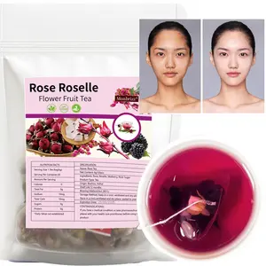 Monbrizz Beauty tea Bright Beauty Tea Bags Black Mulberries Rose Black Wolfberry Tea 4.23oz/120g (20bags) Glow Beautiful Flower Tea Mulberry Black Goji Berries Anthocyanin Vegan Health Herbal Tea health tea