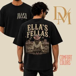 Comfort Colors Ella's Fellas Shirt, Member Ellas Fellas Club Graphic Tees, Southern Cowgirl Style Gift, Ellas Fellas Retro Western Shirt, Ella Langley Fan Gift Idea
