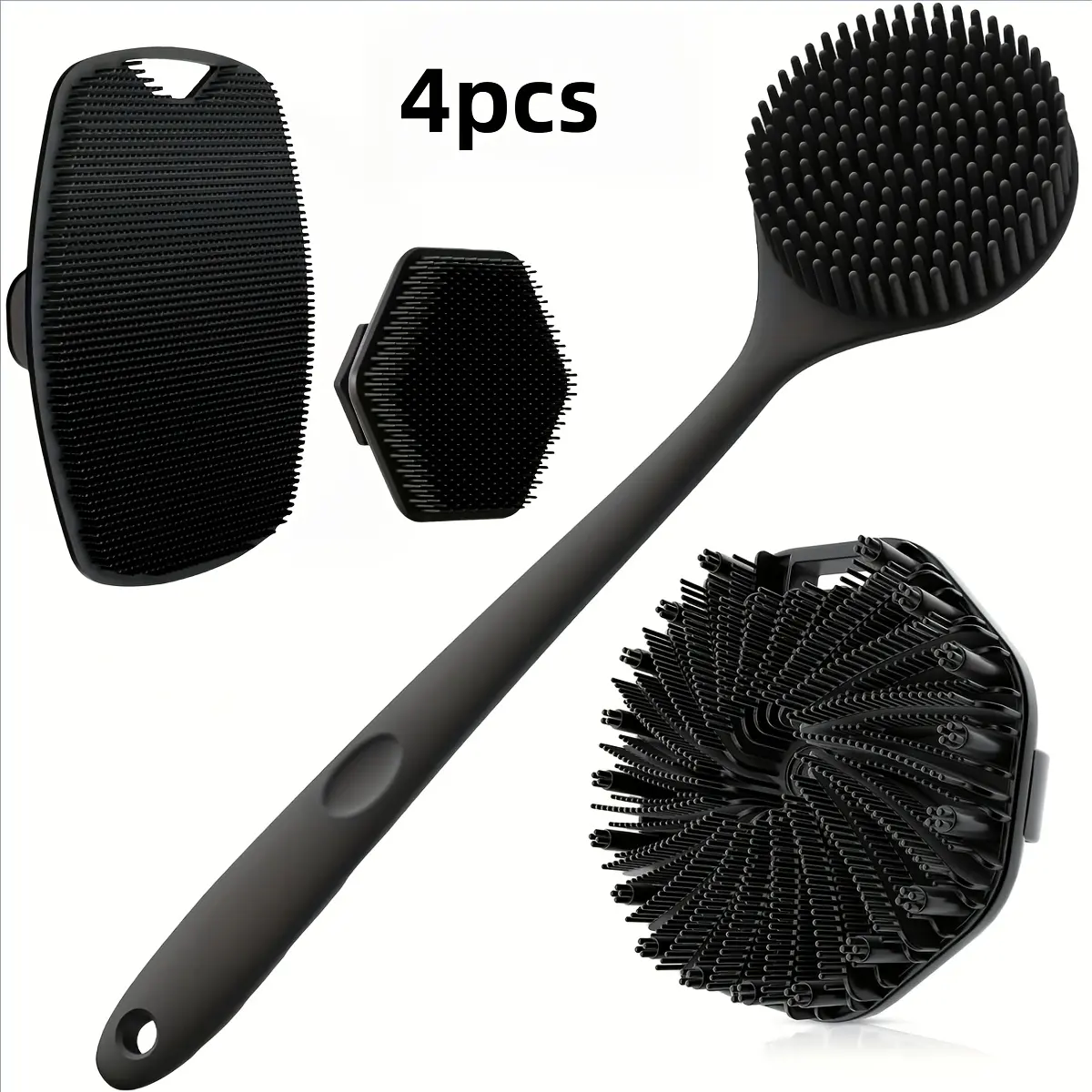 Soft Silicone Bath Brush, Exfoliating Bath Tool, with Non-Slip Handle, Easy to Clean and Rinse, Perfect for Shower or Bath Use, Essential Skincare Tool