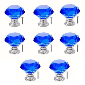 10pcs Crystal Drawer Handles, Elegant Simple Design, Suitable for Wardrobe, Cabinet, Wine Rack, Makeup Table, Fashionable Pull Handles