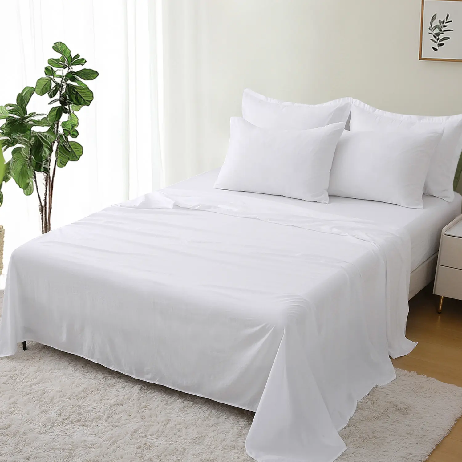 Christmas Bedding Set -Comfy and Super soft 4 Pieces Comforter Set - 100% Polyester, Breathable, Waterproof, Zippered Duvet Cover Silk Bed Sheets Beddingset