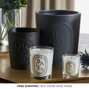 Diptyque Baies Medium Scented Candle - 300g Hand-Blown Glass Vessel with Fresh Berries & Rose Fragrance - 75 Hour Burn Time