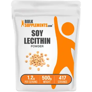 BulkSupplements - Soy Lecithin Powder - Digestive Support - Healthy Skin - 500g - 1.2g per Serving