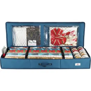 Hearth & Harbor Wrapping Paper Storage Container – Christmas Gift Wrap Organizer Fits 22 Rolls up to 40"