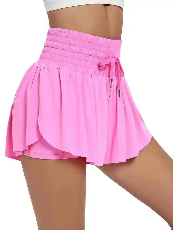 Women's Solid Drawstring High Waist Sports Shorts, Casual Shirred Shorts for Yoga Workout Running, Gym Clothes, Gym Shorts Minimalist Comfort Bottom, Running Shorts, Workout Shorts, Activewear