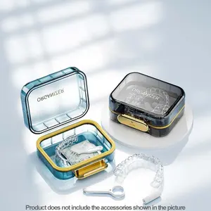 Orthodontic Storage Box, 1 Count Portable Teeth Cleaning Box, Dental Retainer Case, Denture Storage Box, Home Organizer for Dental Care, Oral【Only Box】