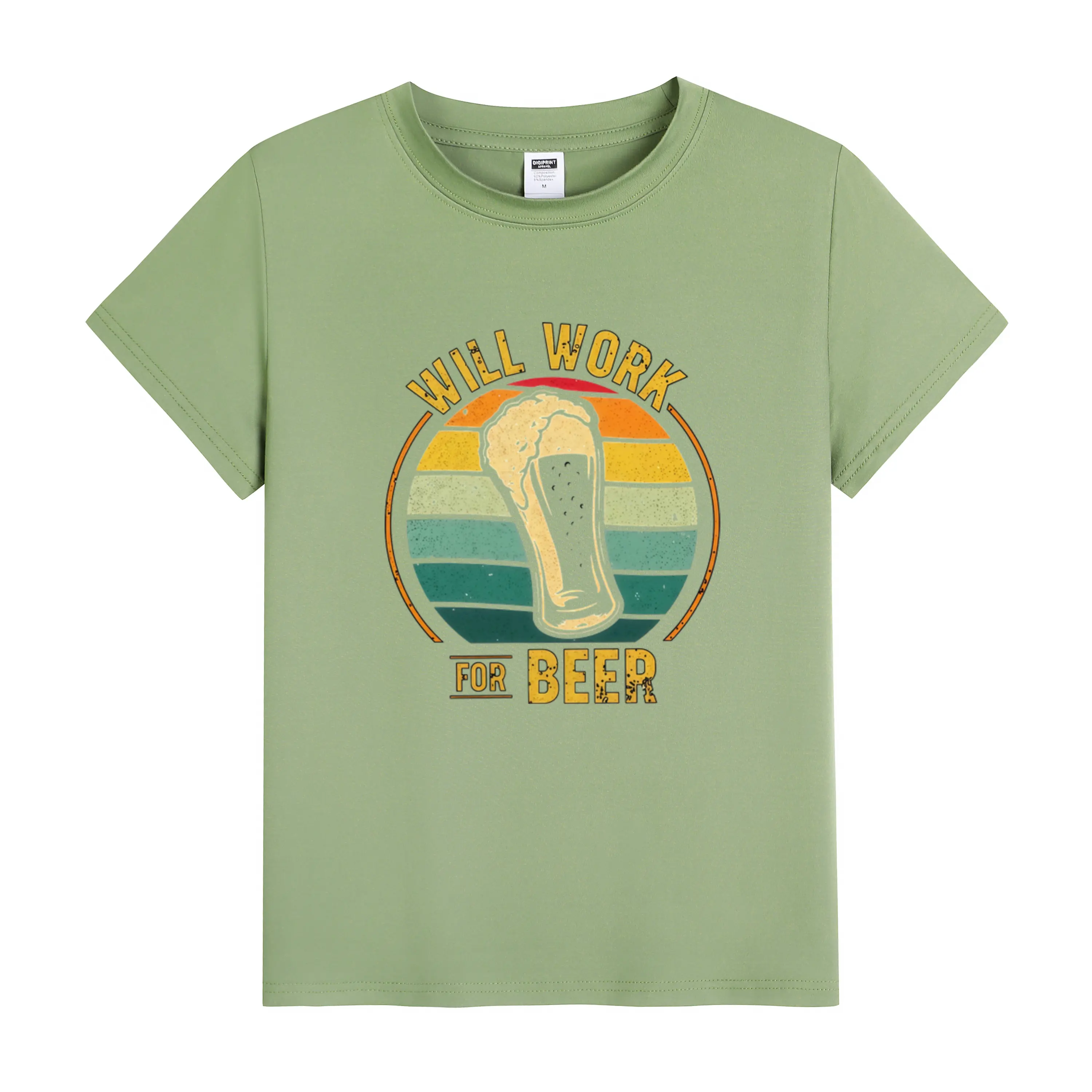 Women’s Milk Silk "Working for Beer" Tee – Lightweight, Breathable Short-Sleeve Top for Fun Summer Style