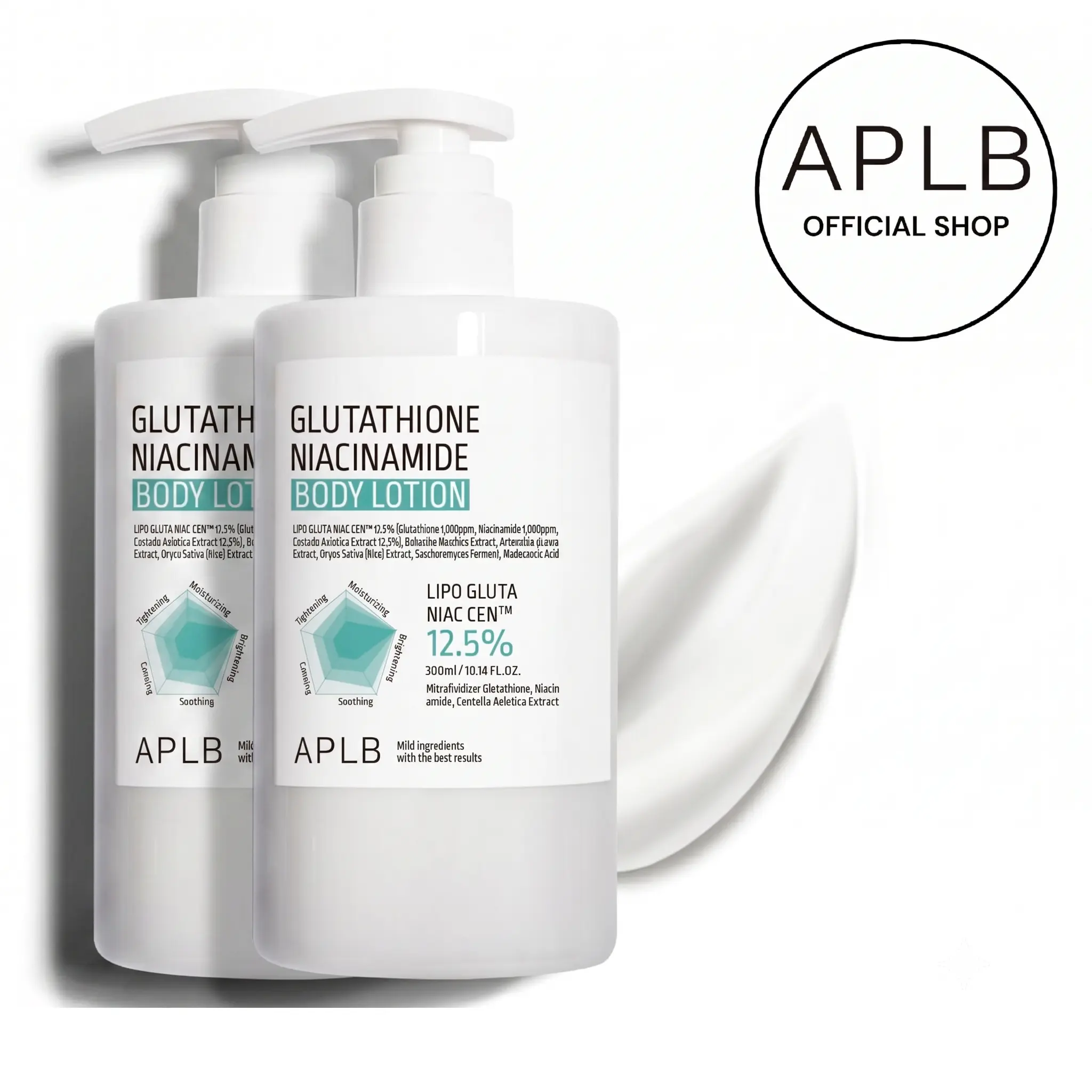 [APLB Official] APLB Glutathione Niacinamide Body Lotion 300ml 2 Pack Bundles Set