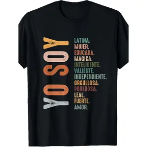 Men's Short-Sleeve Casual Graphic Round Neck Streetwear T-Shirt, Hispanic Latina Chingona Themed Top