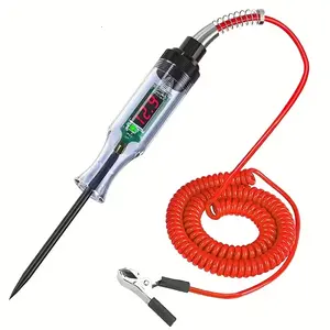 1pc 3V 6V 12V 24V DC Car Truck Voltage Circuit Tester, Digital Display Long Probe Pen, Light Bulb Automobile Diagnostic Tools, Circuit Voltage Electric Lamp Test Pen Professional Automotive Circuit Testing Tool