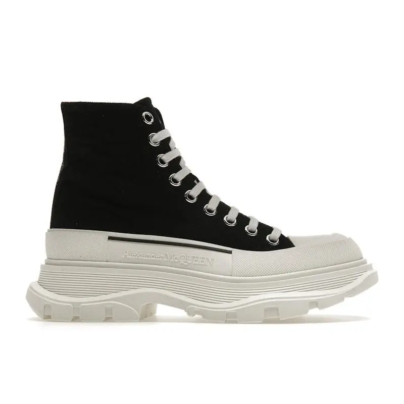 Alexander McQueen Women's Tread Slick Lace Up Boot Black White, from StockX