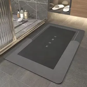 Quick Dry Bath Mat Super Absorbent Bathroom Rug Non Slip Rubber Backing Easy Clean Living Room Floor Mat Kitchen Doormat Simple Design Home