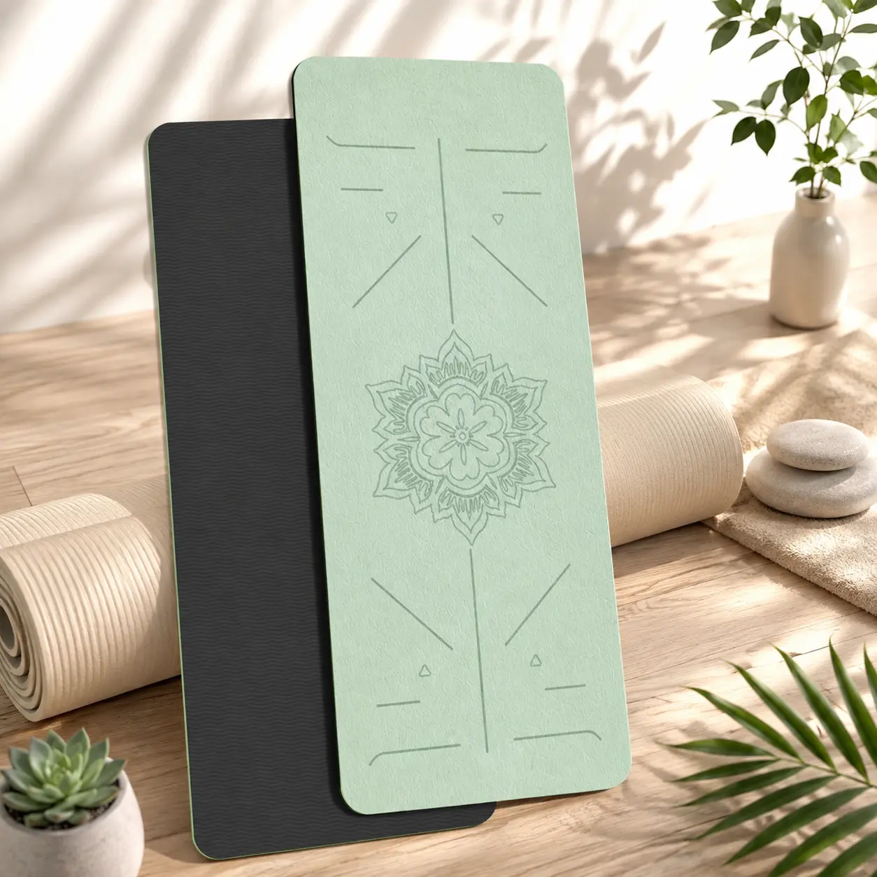 Anti-slip yoga MATS, Pilates fitness MATS, eco-friendly, women's yoga MATS, and exercise MATS suitable for home workouts