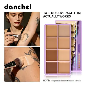 8 Colors Concealer Palette, Waterproof Facial Contouring Makeup Palette, Covers Acne, Dark Circles & Tattoos, Long Lasting Concealer Cream, Makeup Gift, Scar Concealer, Concealer For Scars