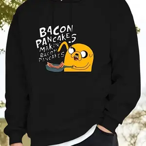 Adventure Time Bacon Pancake "Cute and Fun Version!"This polyester hoodie with an anime print is suitable for both men and women