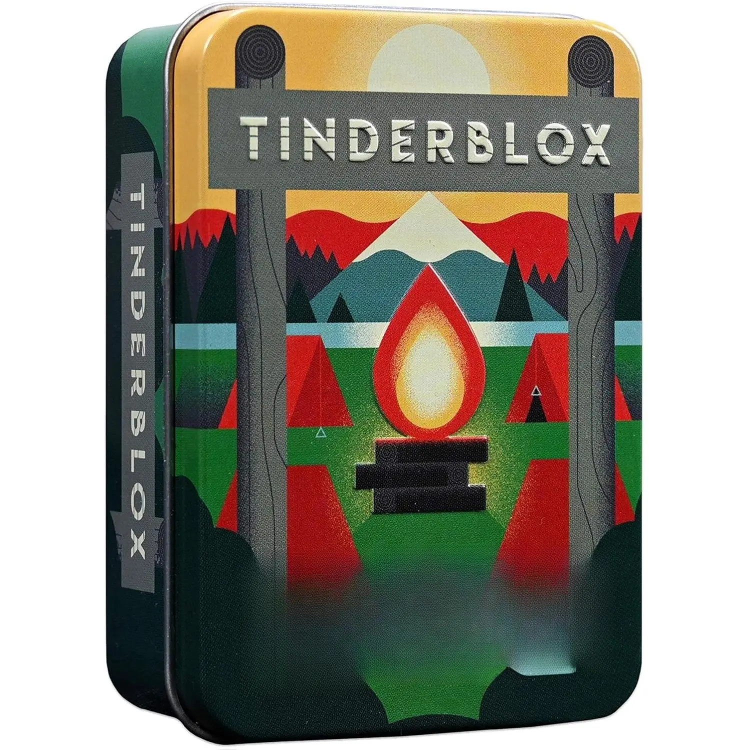 Alley Cat Games Tinderblox Dexterity Game Portable Campfire-Themed Pileup Challenge for 2-6 Players Ages 6+ Compact Mint Tin Packaging for Travel & Parties