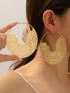 Boho Chic C-Shaped Earrings for Women, High Quality Earrings, Vintage Hollow Out Design, Ethnic Style Jewelry Gift Idea, Unique Statement Accessory
