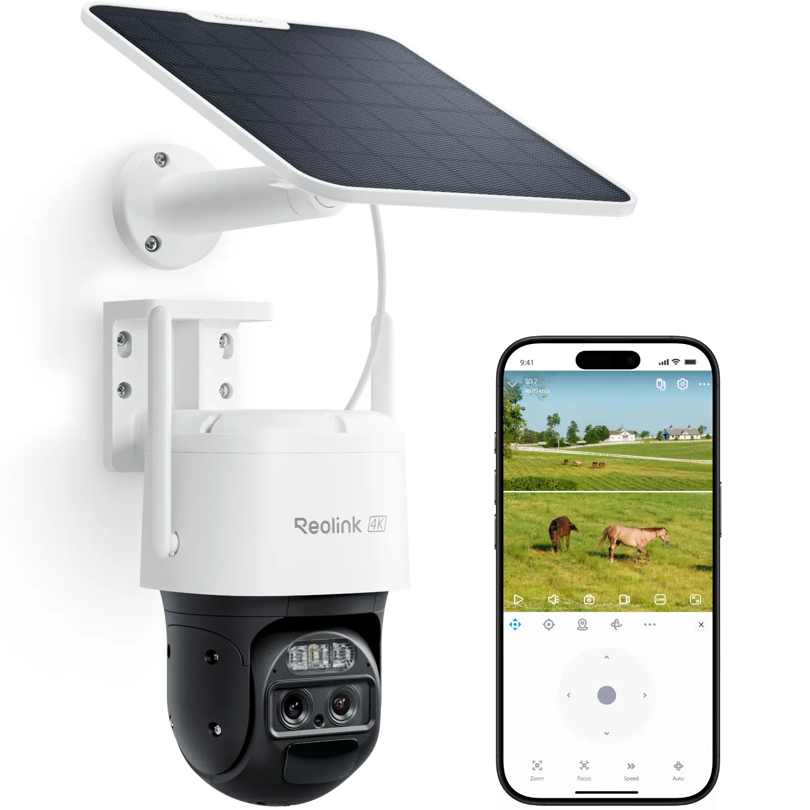 Reolink TrackMix LTE Cellular 4K 8MP 4G Solar Security Camera, PTZ Auto-Tracking, Color Night Vision, Smart Detection, IP65 Weatherproof
