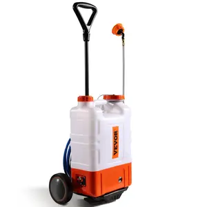 VEVOR Battery Powered Backpack Sprayer, Two Version, Adjustable Pressure, 4 Gallon Tank, with 8 Nozzles and 2 Wands,  Wide Mouth Lid for Weeding, Spraying, Cleaning