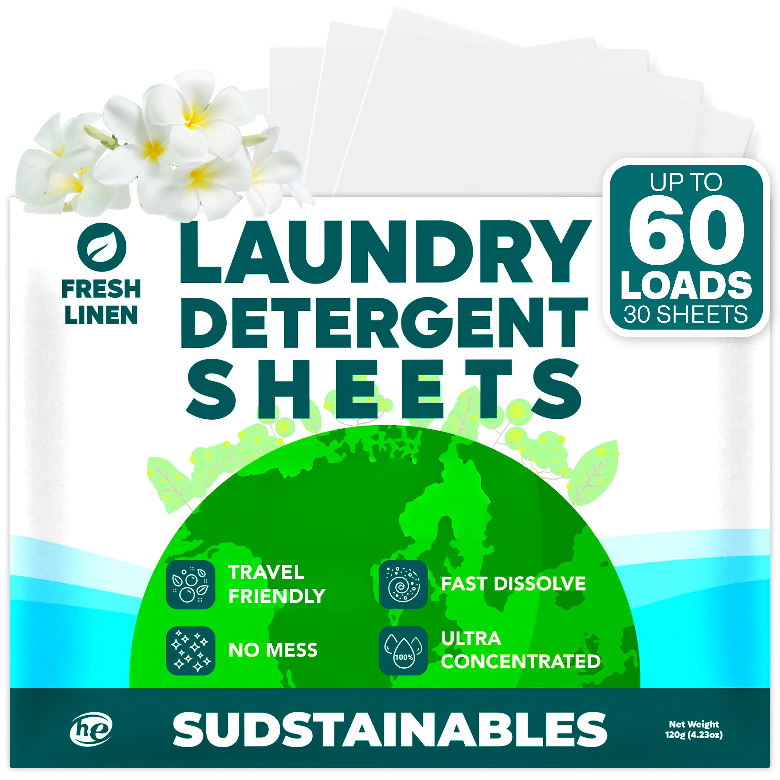 Laundry Detergent Sheets (30 sheets 60 loads)