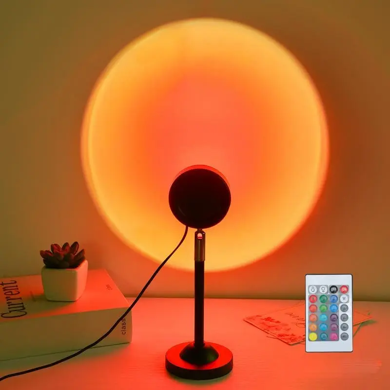 LED Sunset Lamp Projector, Rainbow Projection Light with Romantic Ambiance - Home Improvement Lighting, Cute Room Decor, Sensory Product, Love Gift for Party Photo Vlog Background