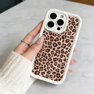 Leopard Print Pattern Case for iPhone 17 Pro Max 16 16e 15 14 Plus 13 12 11 Air XR X XS Plus Shockproof Drop Protection Rugged Durable Silicone Cover