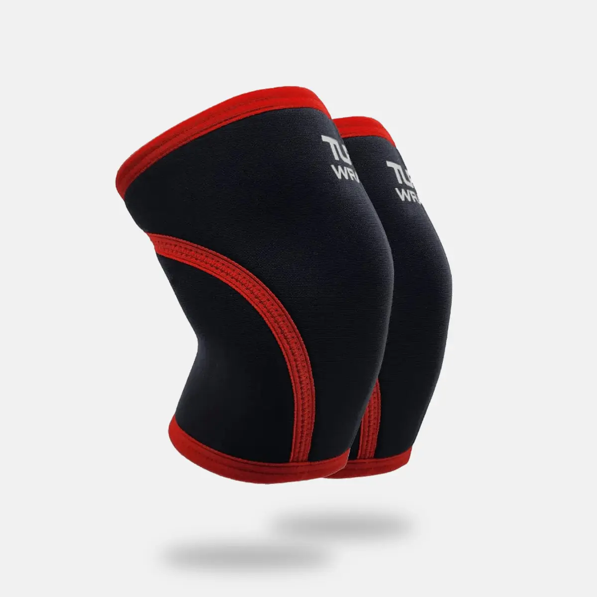 TuffWraps 7mm Neoprene Knee Sleeves - Unisex X-Training Compression Support for Weightlifting & CrossFit Workouts, Black/Red (Pair), Crossfit Workout, Compression Garment Sports Sleeves & Support, Multi-Size, Brace Sports Sleeves & Support