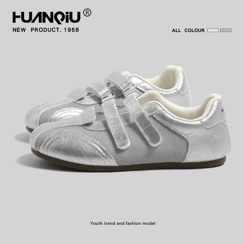 HUANQIU Women's Balletcore Canvas Sneakers - Retro Low-Top Gym Shoes, Casual Chic Fashion Walking Flats, Lightweight Breathable Lace-Up Board Trainers