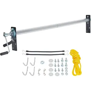 Father's Day Gift VEVOR Hand Crank Tarp Roller Kit, 64" to 104" Wide, Aluminum Alloy, Manual Cab Level Dump Truck Tarp Roller with 7" Sponge-Wrapped Handle, Perfect for Dump Trucks, Trailers, Trash Haulers (No Tarp)