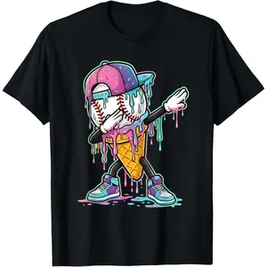 Dripping Baseball Drip Boys Ice Cream Drip Baseball Sport T-Shirt