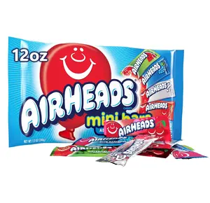 Airheads Candy, Variety Bag, Individually Wrapped Assorted Fruit Mini Bars, Party, Non Melting, 12oz (1 Bag) Snack Bonbon