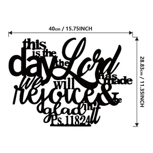 HYCHIKA Psalm 118:24 Metal Wall Art - 15.75x11.35in Classic Durable Spiritual Wall Decor, Stylish Religious Ornament for Home, Christmas Outdoor Use,summerwins