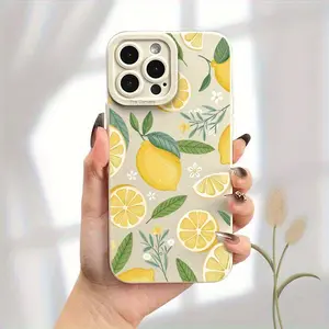 A phone case with a vanilla lemon summer design, featuring UV printing and 360-degree all-around protection, compatible with iPhone 17, 16, 15, 14, 13, 12, 11, 16E, 12.13 mini. It is an ideal birthday gift and suitable for both men and women.