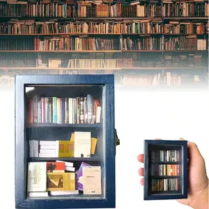 New Wooden Pocket Anxiety Artistic Bookshelf, Creative Stress Relief Book Rack Gift, Unique Home Decor, Perfect for Relaxation, Book Stand