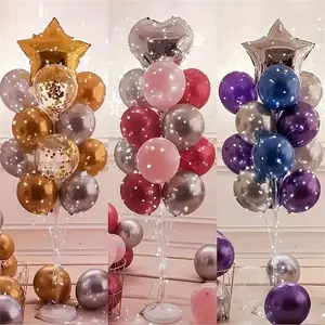 Balloon Stand Set with Water-Filled Base, Large Reusable Plastic Column Base, Ideal for Weddings, New Year & Valentine's Day Party Decor, Balloon Arch Decoration