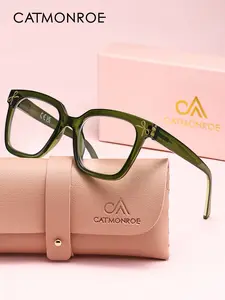 CATMOROE Fashionable Bow Decorated Anti-Blue Light Square Frame Reading Glasses, Unisex Lightweight and Durable Reading Glasses with PC Box, Suitable for Reading and Mobile Phone Use, High-Quality Eyewear