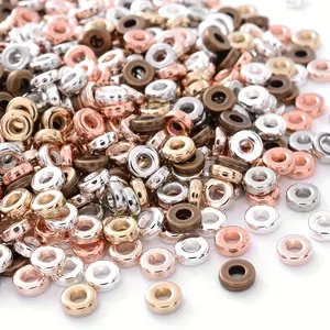 Flat round beads, loosely spaced beads, suitable for DIY decorative clothing, sewing