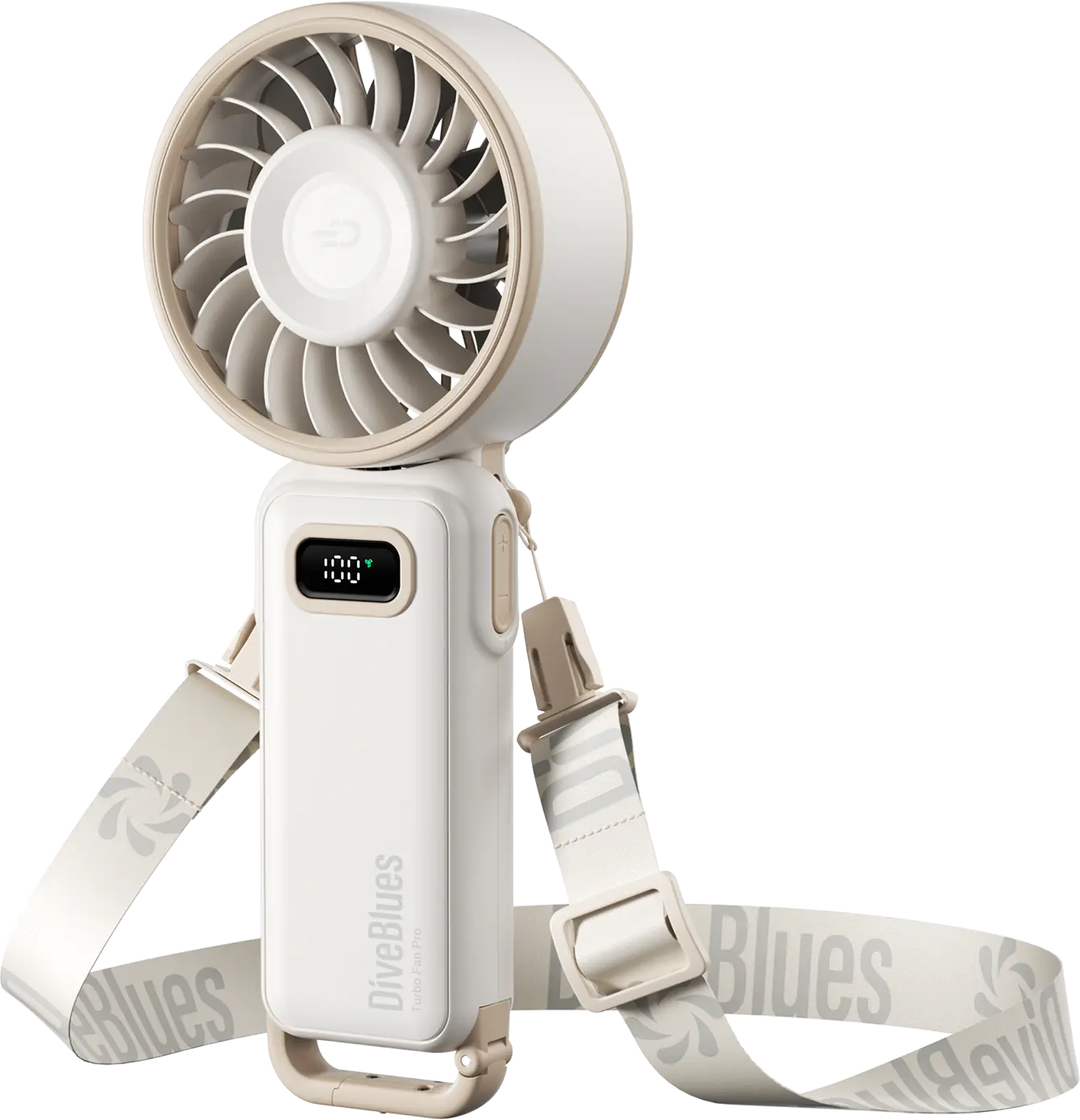 Ocoopa&DiveBlues Multifunction Portable Handheld Adjustable Turbo Fan - Wireless Rechargeable, 100-Gear Strong Airflow, 15-Hour Working Time, 5-in-1 Air Turbo Tech, Lightweight Cooling Fan for Outdoor Activities, Travel