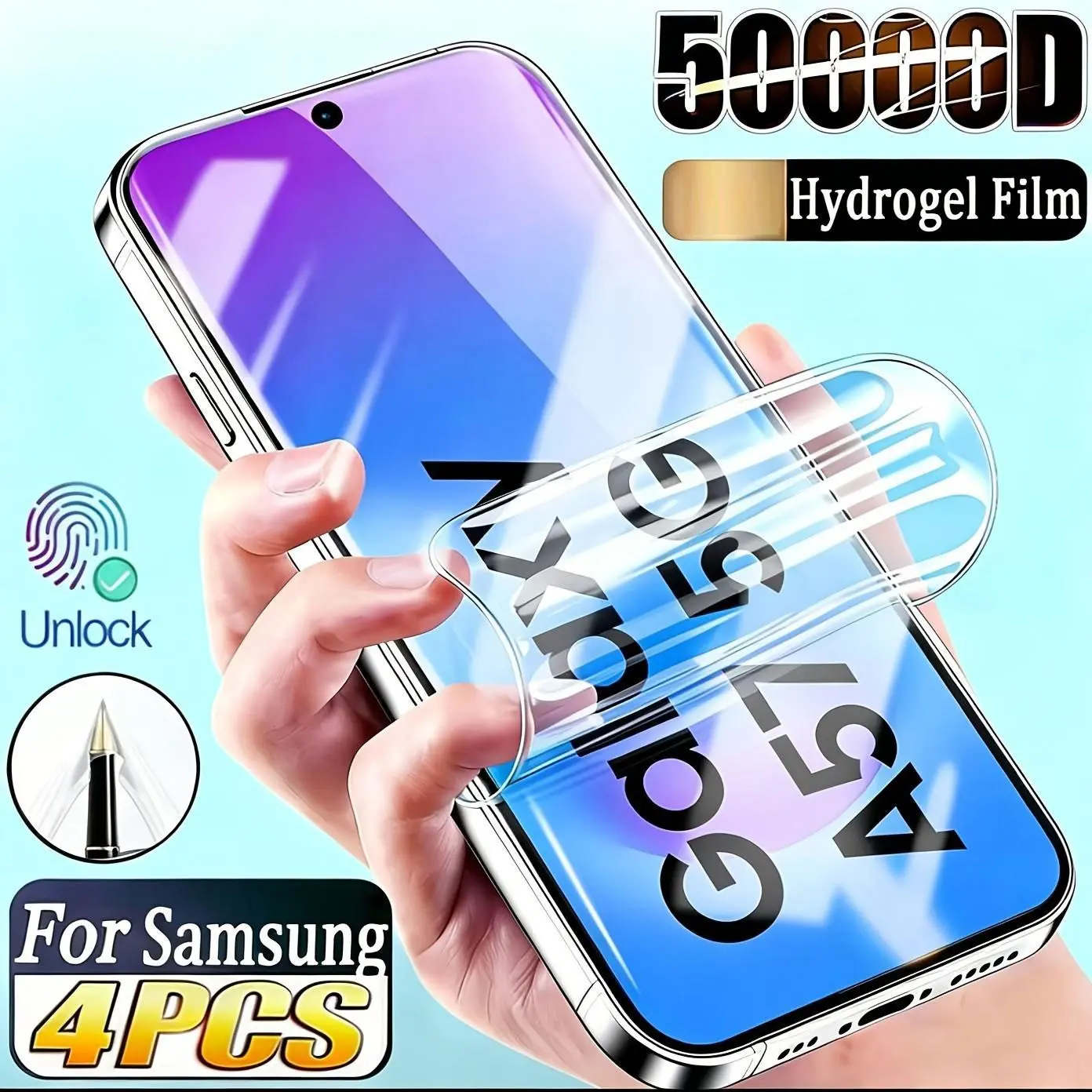 4 pcs Ultra HD Hydrogel Film For Samsung Galaxy A57 5G A17 A07 A37 A16 A26 A36 A56 A15 A25 A35 A55 A14 A24 A34 A54 A53 A33 5G A13 A52 A52S A32 A12 Full Cover Smartphone Screen Protector