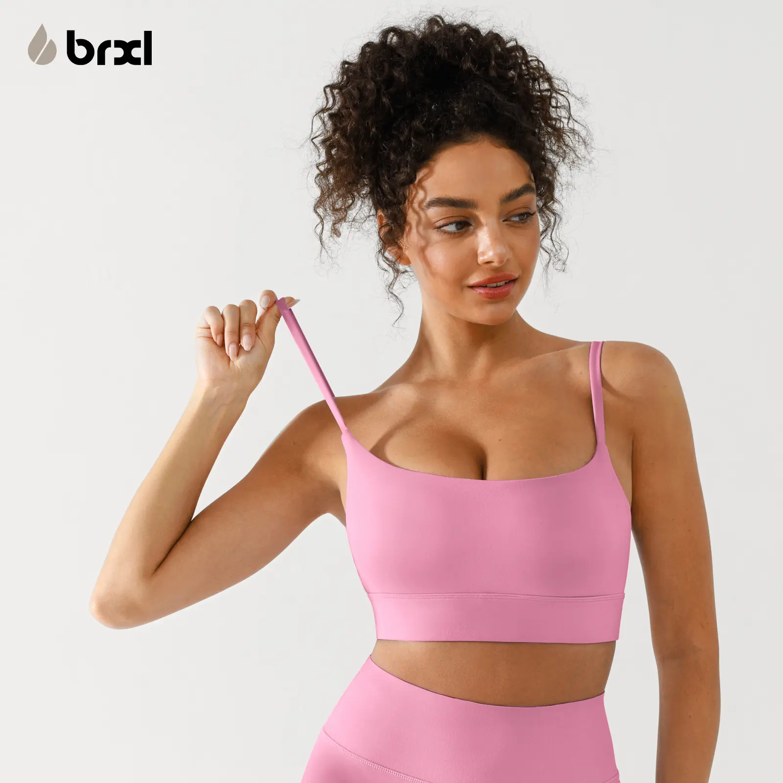 BRXL Women's Adjustable Longline Seamless Wireless Lightweight Padded Strappy Bralette Crop Top Sports Bra - Body-Fit Athletic Womens Fitness Gym Activewear Tank Camisole, Strappy Sports Bras, Bralette Crop Top Sports Bras