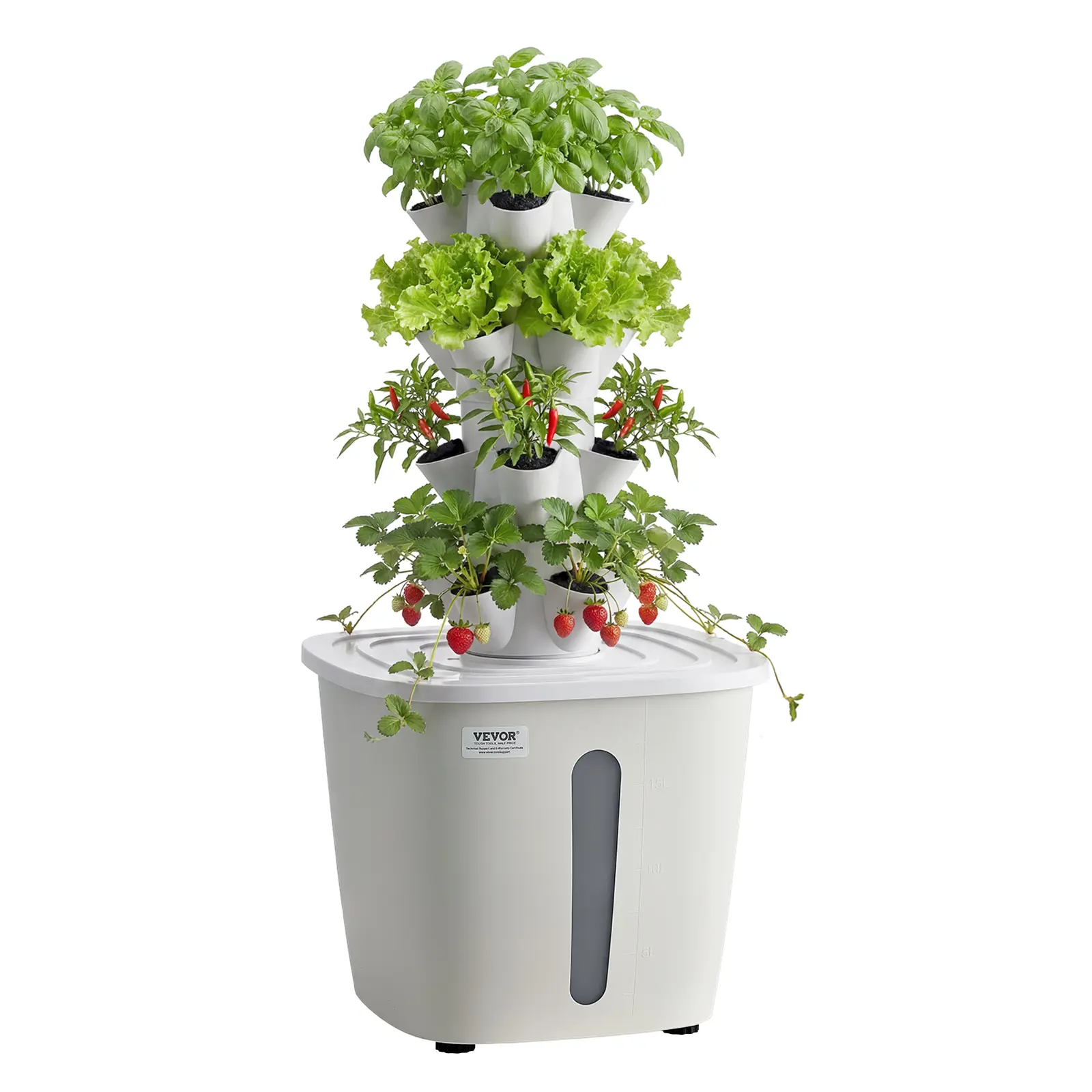 【SummerFinds】VEVOR Compact Hydroponic Tower Kit Set, 4-Tier 20-Pod Vertical System with 20L Water Tank, Pump & Nutrient Flow, Beginner-Friendly Indoor Garden Supplies for Fathers Day