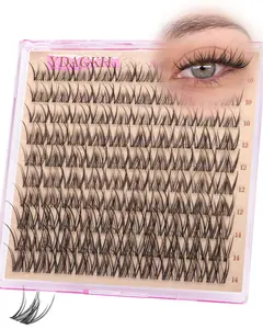 Spider Lash Clusters Breeze Ghost Lashes Vibe Wispy Lash Extension Short Eyelash Clusters 10-14mm Natural Individual Lashes with Clear Band CC Curly DIY Salon Cluster Eyelash Extensions