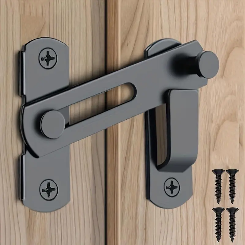 Premium Barn Door Lock- Heavy Duty 180 Degree Flip Sliding Latch Lock with Flip Door Latch & Safety Door Lock, Door Security Lock, Easy Installation, Door Hardware, Perfect for Barn Doors, Pet Doors, Bathrooms, Sliding Doors & Cabinets