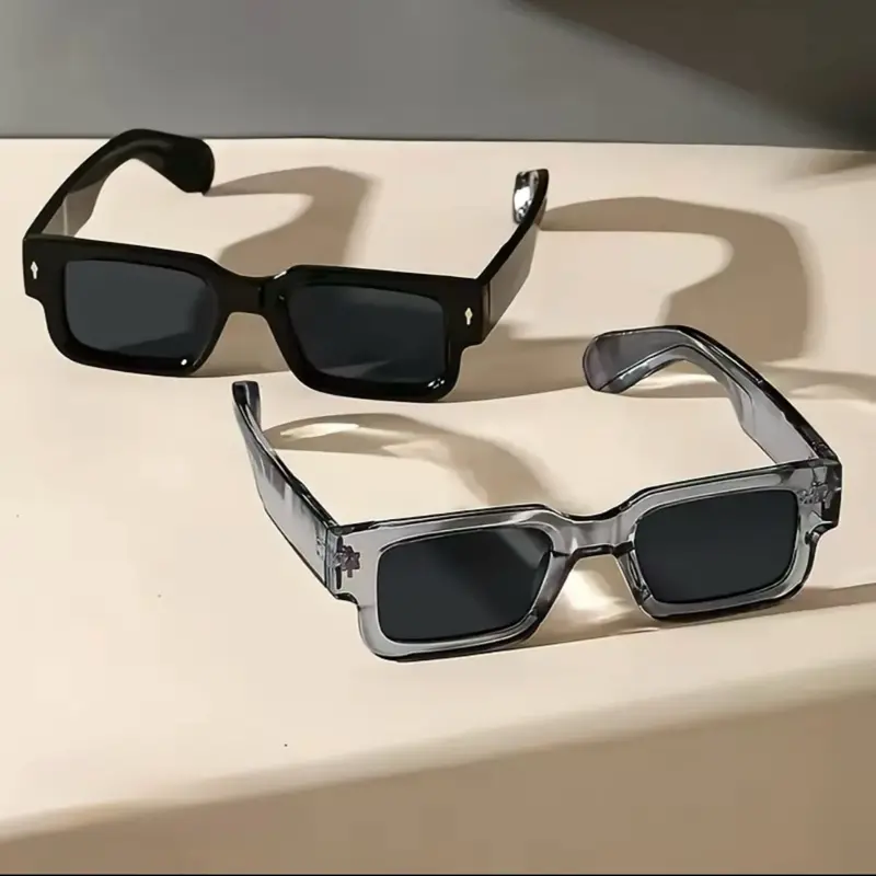 Men's Square Frame Sunglasses, Trendy Casual Sunglasses for Everyday Use, Fashion Accessories for Outdoor Activities, Square Frames Sunglasses, Square Framed Sunglasses