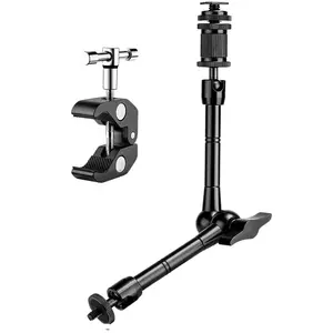 27.94cm Extendable Magic Arm Band Super Clamp, Adjustable Multi-Joint Flexible Arm for DSLR Camera, Durable Metal Mount for Vlogging and Video Shooting, Tripod Mount