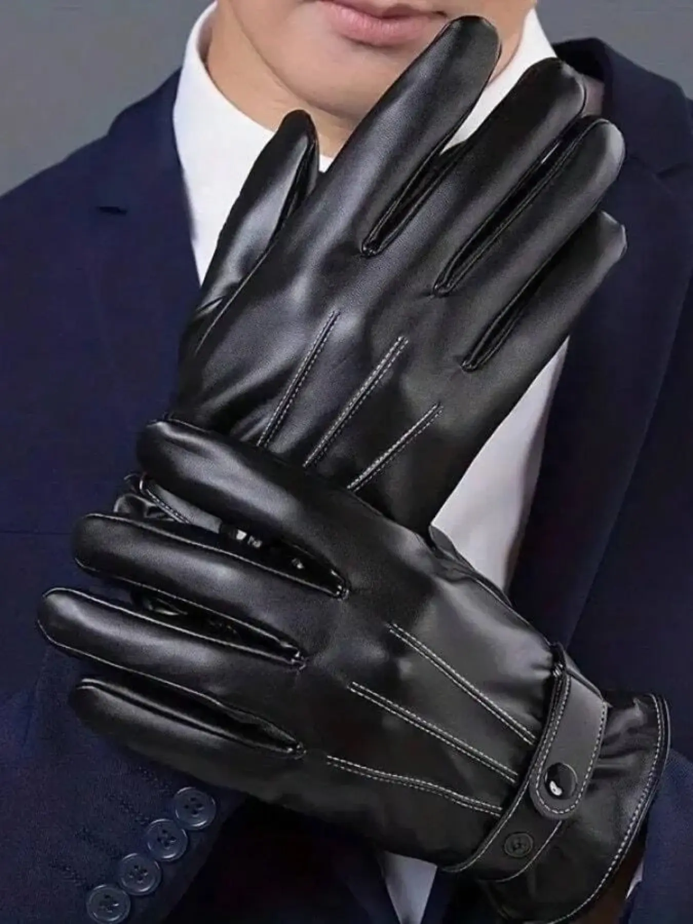 Men's Fashion Faux Leather Touchscreen Gloves, Winter Warm Windproof Design, Ideal for Sports Cycling Daily Wear, Perfect Gift Choice, Thermal Insulated Gloves, Gloves For Cold Weather