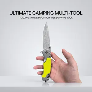 UFMUFM High-Precision Multi-Functional Pattern Folding Tool - Ergonomic Yellow Handle Kitchenware Accessory, Portable Camping Survival Tool with Outdoor EDC Capabilities, Outdoor Edc Tools