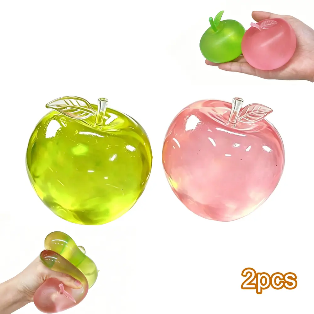 2-Pack Ultra Soft Green Apple Powder, Soft Squeeze Stress Relief with Super Slow Rebound Maltose, Pure Handmade DIY Stress Relief Children's Gift