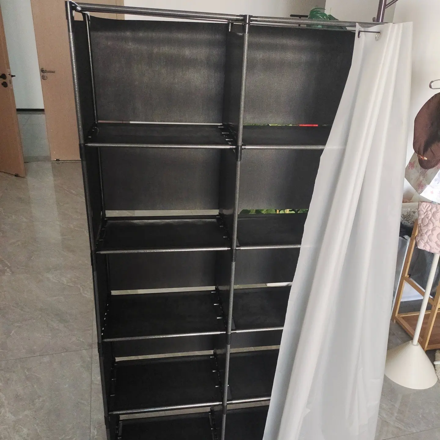 1pc Multi-Layer Easy-to-Assemble Book Storage Rack with Height 49.21/61.02 inches, width 15.74/31.49inches, Multi-functional Dustproof Miscellaneous Storage Cabinet Bookshelf Rack for Office, Classroom and Dormitory Office Furniture
